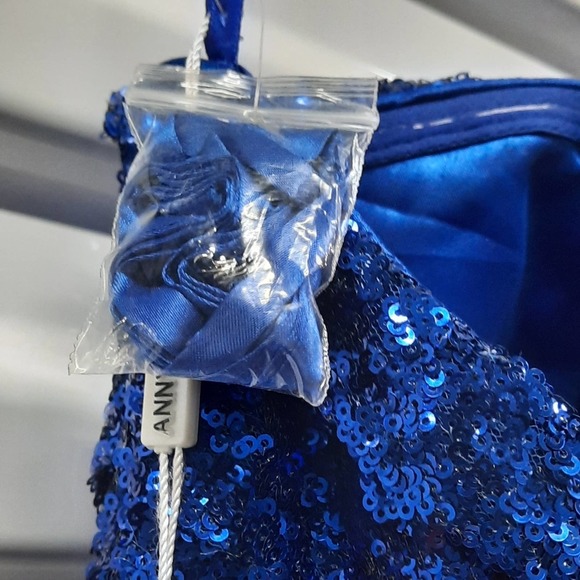 Anny Lee Womens Dress Size Large Blue Strapless Prom - Picture 7 of 9